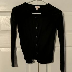 Girls black cardigan with delicate detailed sleeve